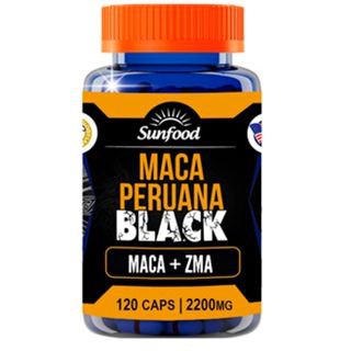 Maca Peruana Black + ZMA 120 Caps 2200mg Sunfood
