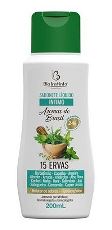 Sabonete Líquido Íntimo 15 Ervas - 200ml - Aromas do Brasil
