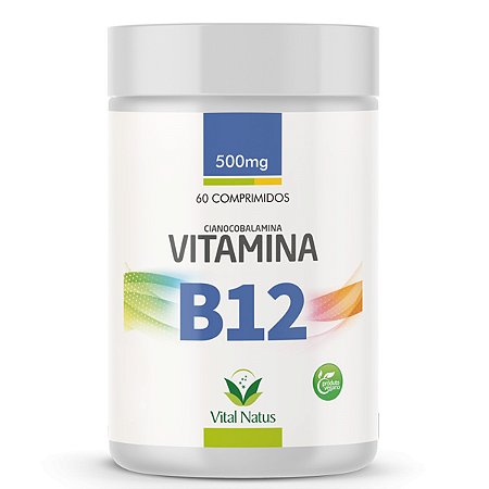 Vitamina B12 Cobalamina - 60 Comprimidos 500mg -Vital Natus