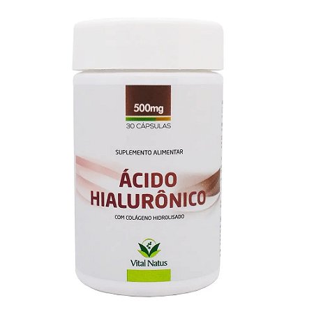 Ácido Hialurônico + Colágeno Hidrolisado 30 Cápsulas 500mg
