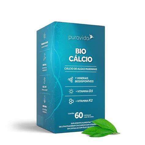 Bio Cálcio Calcio de Algas Marinhas - 60 Cápsulas Pura Vida