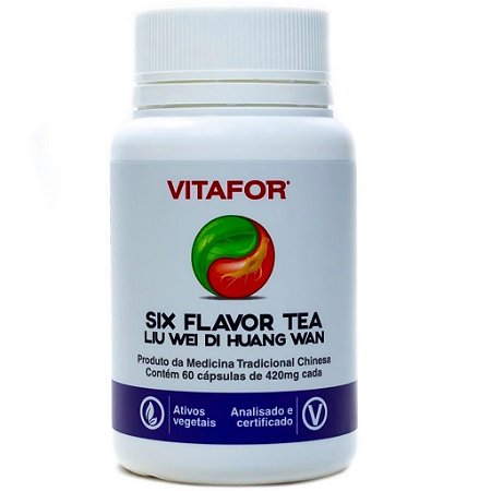 Six Flavor Tea Liu Wei Di Huang Wan 60 Cápsula 420mg Vitafor
