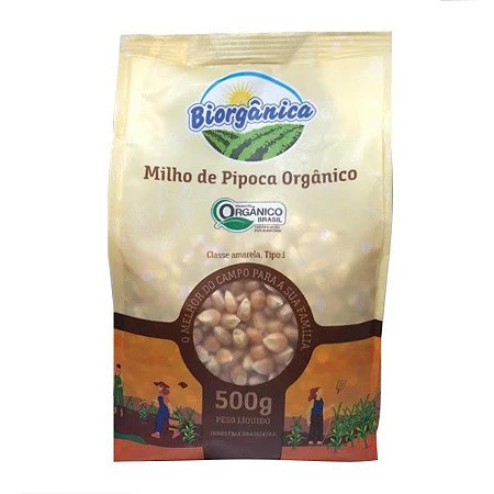Milho de Pipoca Orgânica - 500g - Biorgânica