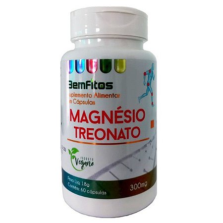 Magnésio Treonato - 60 Cápsulas (300mg) - Bemfitos
