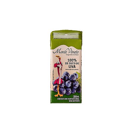 Suco de Uva Tinto Integral do MST - 200ml - Monte Vêneto