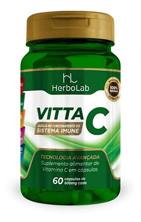 Vitamina C (Vitta C) - 60 Cápsulas 600mg - Herbolab