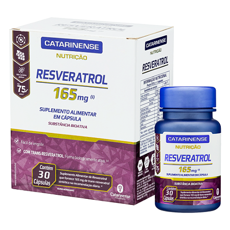 Resveratrol - 30 Cápsulas 165mg - Catarinense