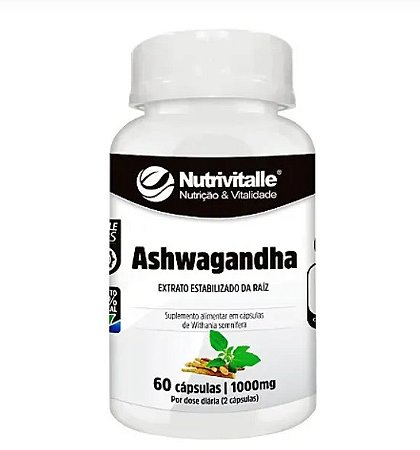 Ashwagandha (Withania somnifera)- 60 Cápsulas Nutrivitalle