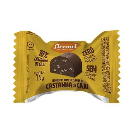 Bombom com Castanha de Caju (Sem Açúcar) 15g - Flormel