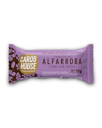 Tablete de Alfarroba (Uva Passa) 13g - Carob House