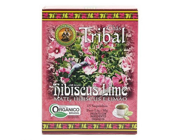 Chá Misto Orgânico c/ 15 sachês (Chá Mate, Hibiscus e Limão) 15g - Tribal