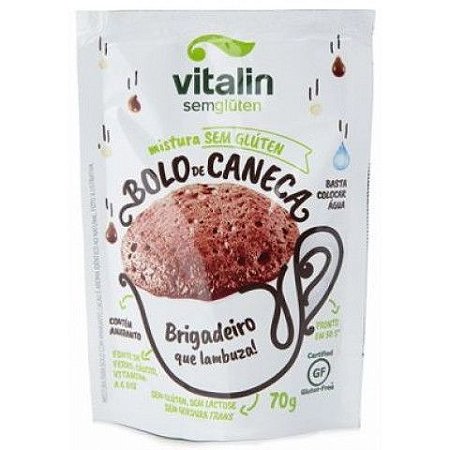 Mistura para Bolo de Caneca Sem Glúten (sabor Brigadeiro) 70g - Vitalin