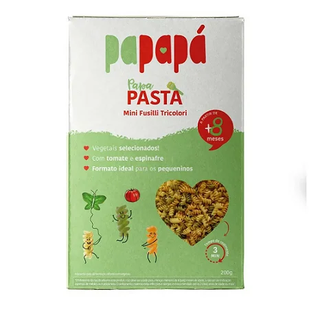 Macarrão Infantil Mini Fusilli Tricolori - 200g - Papapá