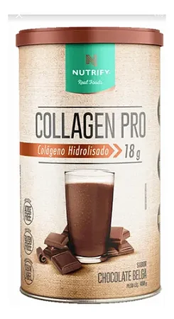 Colágeno Hidrolisado Sabor Chocolate Belga 450g Nutrify