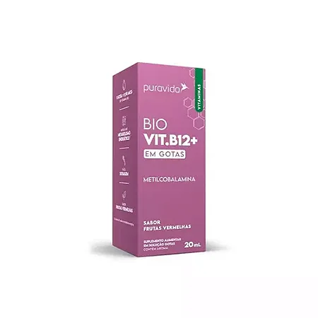 Bio Vit. B12 Metilcobalamina em Gotas - 20ml - Pura Vida