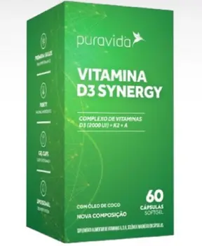 Vitamina D3 Synergy - 60 Cáps Softgel - Pura Vida