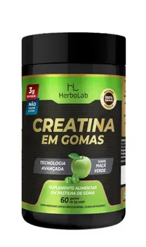 Creatina em Gomas Sabor Maçã Verde 60 Gomas - Herbolab