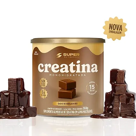 Creatina Monohidratada Dado de Brigadeiro 260g Super Nutrition