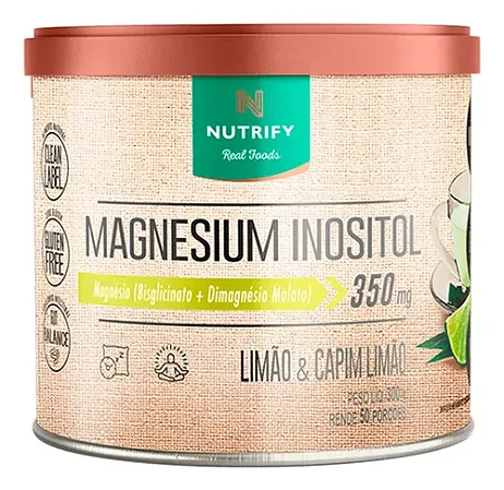 Magnésio Inositol Sabor Limão e Capim Limão - 300g - Nutrify