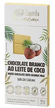 Espirito Cacau Chocolate Branco Ao Leite De Coco 33% 80g