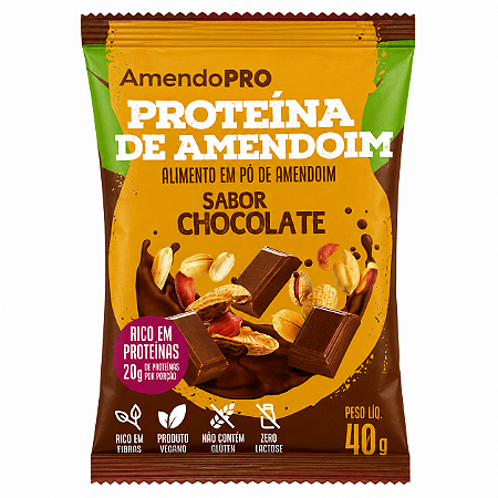 Proteina De Amendoim Chocolate Sachê 40g - Amendopower