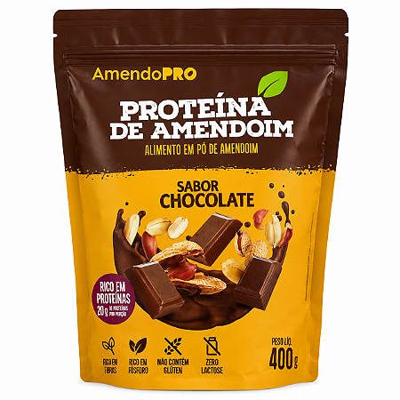 Proteina De Amendoim Sabor Chocolate - 400g - Amendopower
