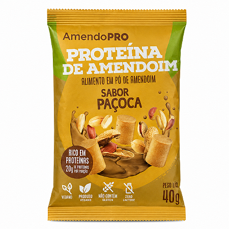 Proteina De Amendoim Paçoca - Sache 40g - Amendopower