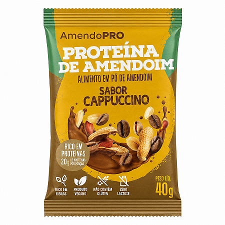 Proteina De Amendoim Cappuccino - Sache 40g - Amendopower