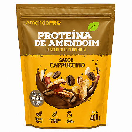 Proteina De Amendoim Cappuccino - 400g - Amendopower