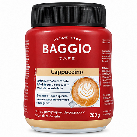 Cappuccino Sabor Doce de Leite - 200g - Baggio