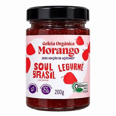 Geleia Orgânica de Morango Zero Açúcares 200g - Soul Brasil