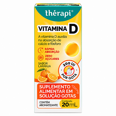 Vitamina D 200 UI por Gota Sabor Laranja 20ml Thérâpi