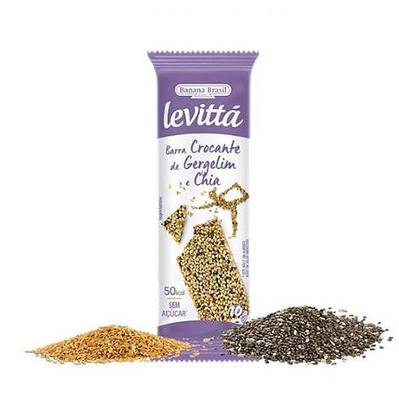 Levittá Barra Crocante de Gergelim com Chia - 10g - Banana Brasil