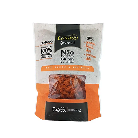Macarrão de Arroz Fusilli Cenoura - 300g - Casarão