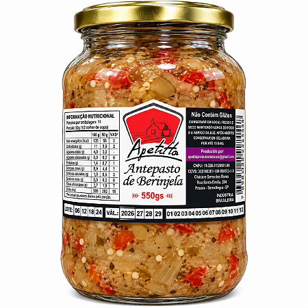 Antepasto de Berinjela - 560g - Apetitto