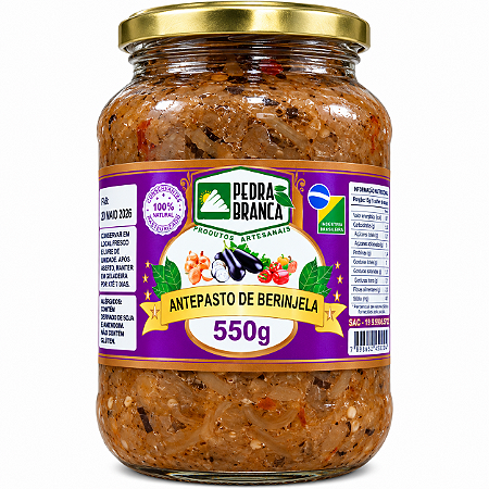 Antepasto de Berinjela - 550g - Pedra Branca