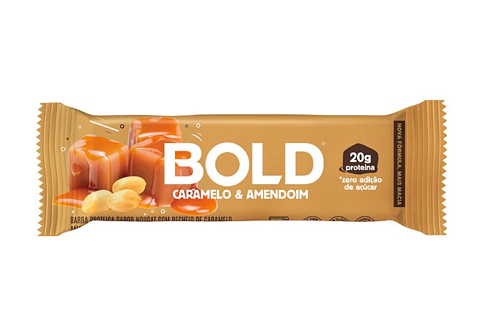 Barra Proteica Bold Bar - Caramelo & Amendoim - 60g - Bold Snacks