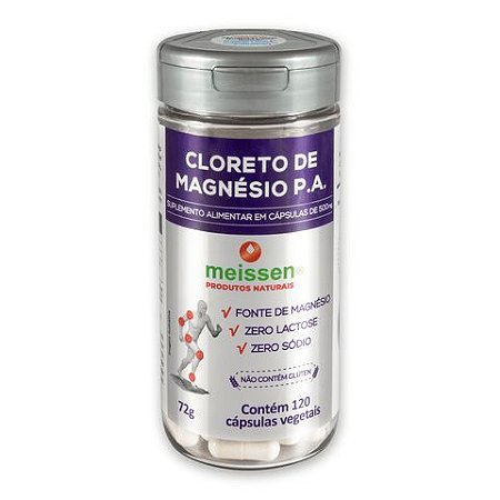 Cloreto de Magnésio P.A - 60 Cápsulas (500mg) - Meissen