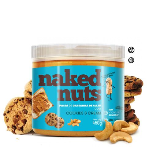 Pasta de Castanha de Caju Com Pedacinhos de Cookies - 450g - Naked Nuts