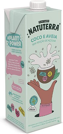 Bebida Vegetal Coco e Aveia Sem adição de Açúcar - 1L - Natuterra