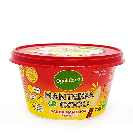 Manteiga de Coco Sabor Manteiga Sem Sal - 200g - Qualicoco