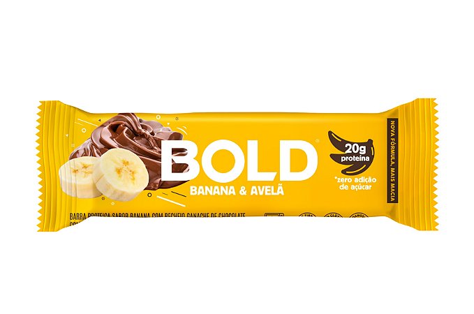 Barra Proteica Bold Bar - Banana e Avelã - 60g - Bold Snacks