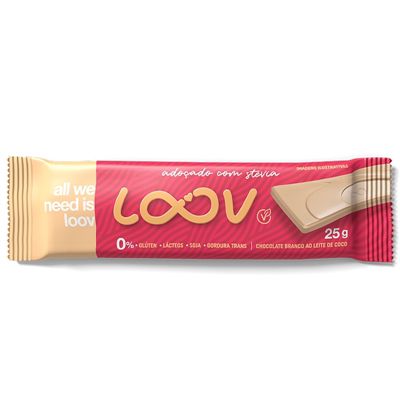 Chocolate Branco ao Leite de Coco Loov - 25g - Chocolife