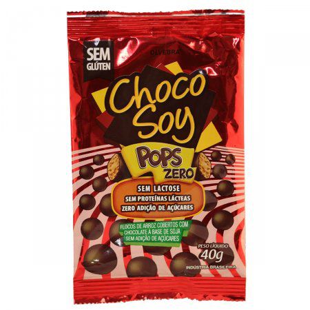 Choco Soy Pops Zero Flocos de Arroz com Chocolate - 40g - Olvebra