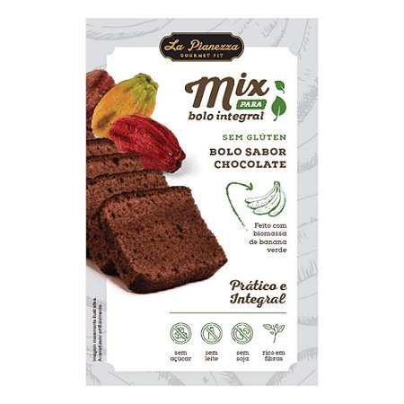 Mix Para Bolo Integral Sabor Chocolate Sem Glúten - 350g - La Pianezza