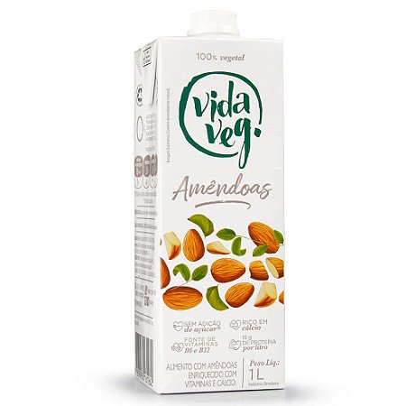 Bebida Vegetal de Amêndoas - 1L - Vida Veg