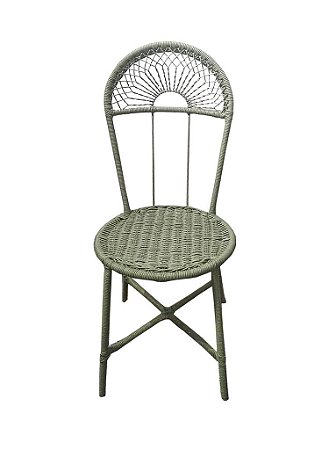 Cadeira ferro e junco celadon