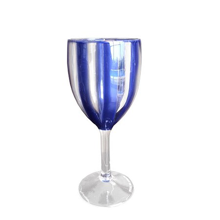 Taça de acrílico listrada azul