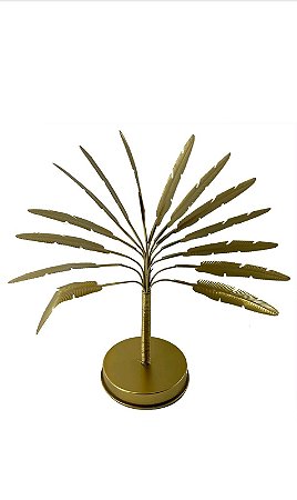 Coqueiro em metal dourado decorativo