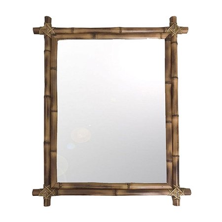 Espelho com moldura de bambu 90 x 70 cm